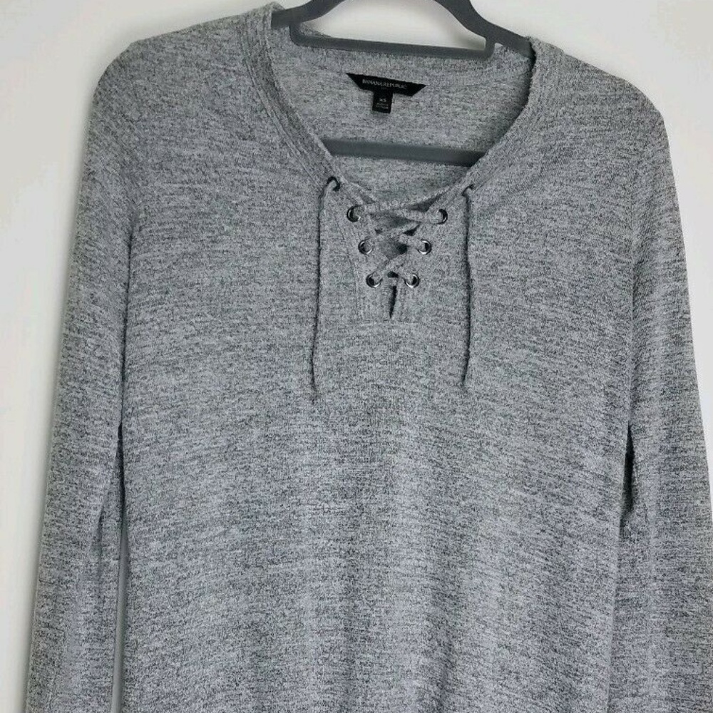 Banana Republic Heather Grey Pullover Lg Sleeve XS